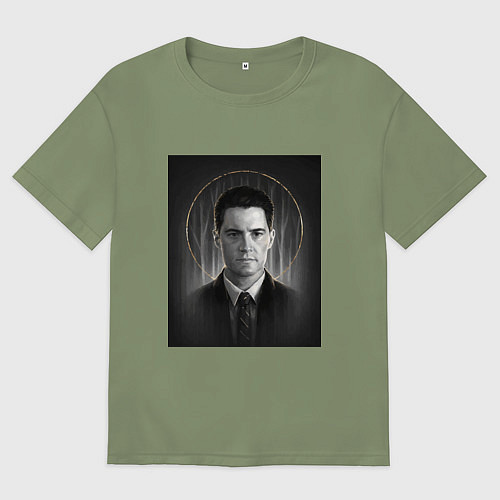 Мужская футболка оверсайз Твин Пикс: нимб / Авокадо – фото 1