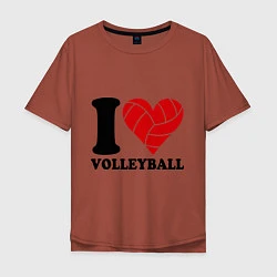 Мужская футболка оверсайз I love volleyball - Я люблю волейбол