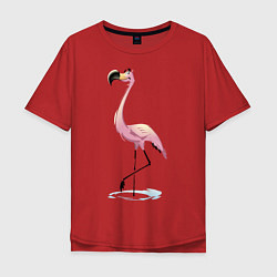 Мужская футболка оверсайз Гордый фламинго
