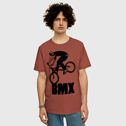 Футболка оверсайз мужская BMX 3, цвет: кирпичный — фото 2