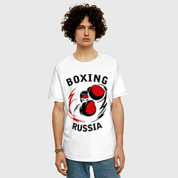 Футболка оверсайз мужская Boxing Russia Forever, цвет: белый — фото 2