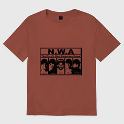Футболка оверсайз мужская NWA, цвет: кирпичный