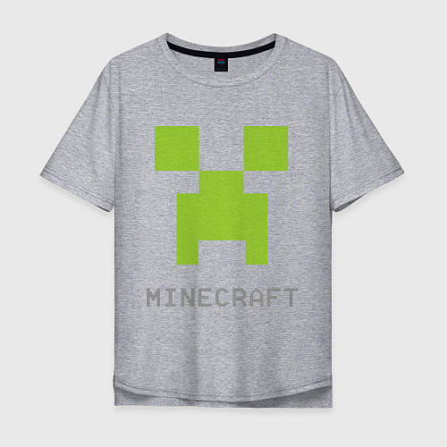 Мужская футболка оверсайз Minecraft logo grey / Меланж – фото 1