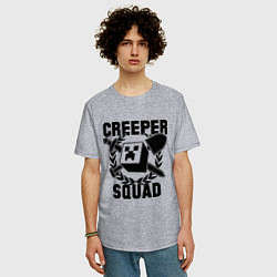 Футболка оверсайз мужская Creeper Squad, цвет: меланж — фото 2