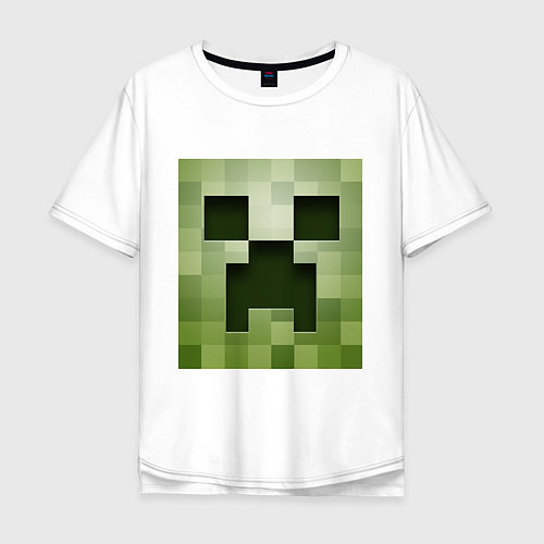 Мужская футболка оверсайз Мinecraft creeper / Белый – фото 1
