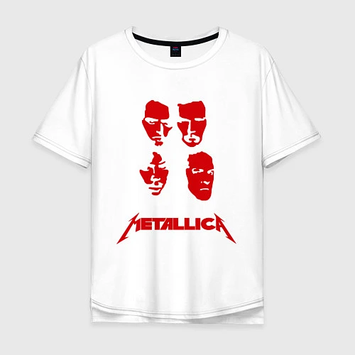 Мужская футболка оверсайз Metallica kvartet / Белый – фото 1