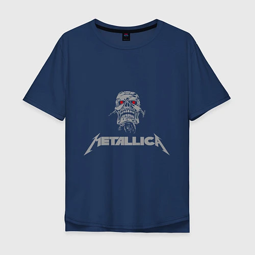 Мужская футболка оверсайз Metallica scool / Тёмно-синий – фото 1
