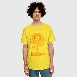 Футболка оверсайз мужская Bitcoin Tree, цвет: желтый — фото 2