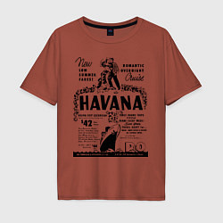 Футболка оверсайз мужская Havana Cuba, цвет: кирпичный