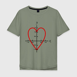 Мужская футболка оверсайз Формула любви математическая 2