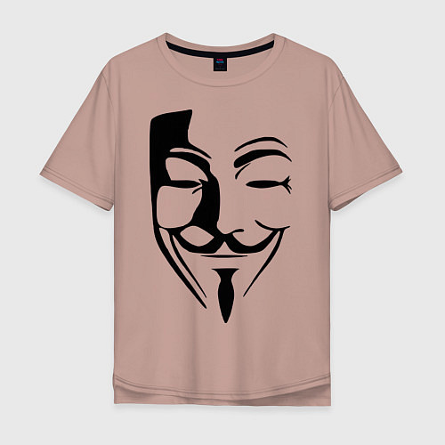 Мужская футболка оверсайз Vendetta Mask / Пыльно-розовый – фото 1