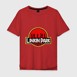Футболка оверсайз мужская Linkin Park: Jurassic Park, цвет: красный