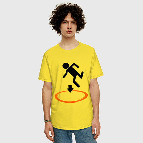 Мужская футболка оверсайз Portal (Портал) / Желтый – фото 3
