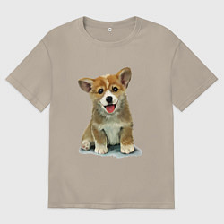 Мужская футболка оверсайз Песик коржик