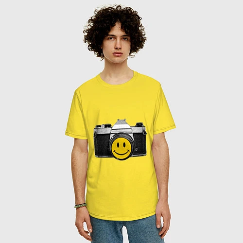 Мужская футболка оверсайз Фото-smile / Желтый – фото 3