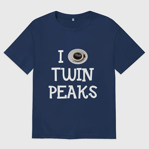 Мужская футболка оверсайз I love Twin Peaks / Тёмно-синий – фото 1