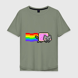 Мужская футболка оверсайз Nyan Cat