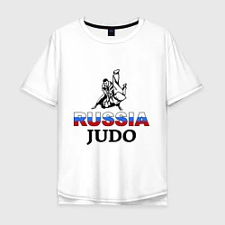 Футболка оверсайз мужская Russia judo, цвет: белый