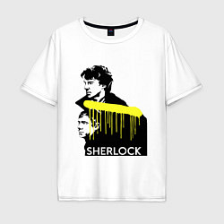 Мужская футболка оверсайз Sherlock: Yellow line