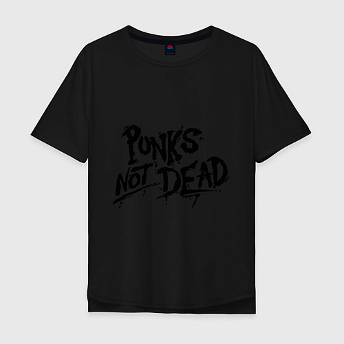 Мужская футболка оверсайз Punks not dead / Черный – фото 1