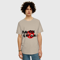 Футболка оверсайз мужская Punk Rock is not a crime, цвет: миндальный — фото 2