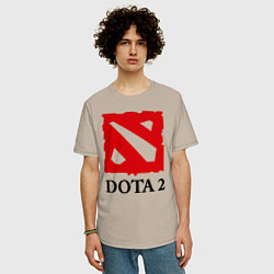 Футболка оверсайз мужская Dota 2: Logo, цвет: миндальный — фото 2