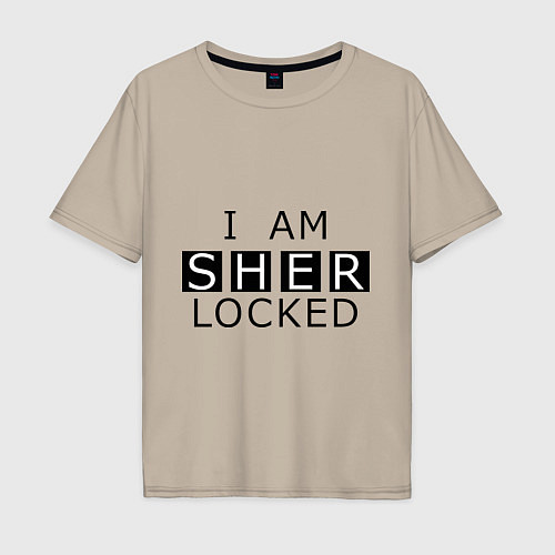 Мужская футболка оверсайз I am Sherlocked / Миндальный – фото 1