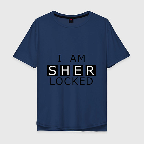 Мужская футболка оверсайз I am Sherlocked / Тёмно-синий – фото 1