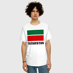 Футболка оверсайз мужская Флаг Татарстана, цвет: белый — фото 2