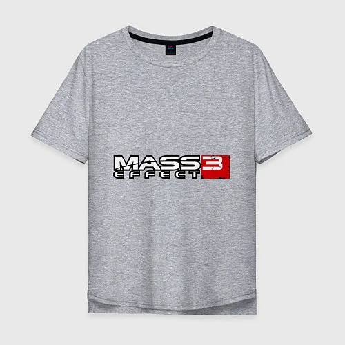 Мужская футболка оверсайз Mass Effect 3 / Меланж – фото 1