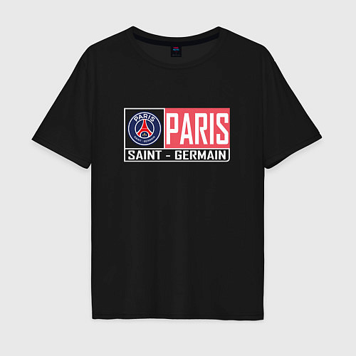 Мужская футболка оверсайз Paris Saint-Germain - New collections / Черный – фото 1