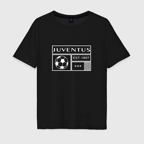 Мужская футболка оверсайз Juventus - EST 1897 2022 / Черный – фото 1