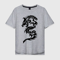 Мужская футболка оверсайз Тату-дракон9