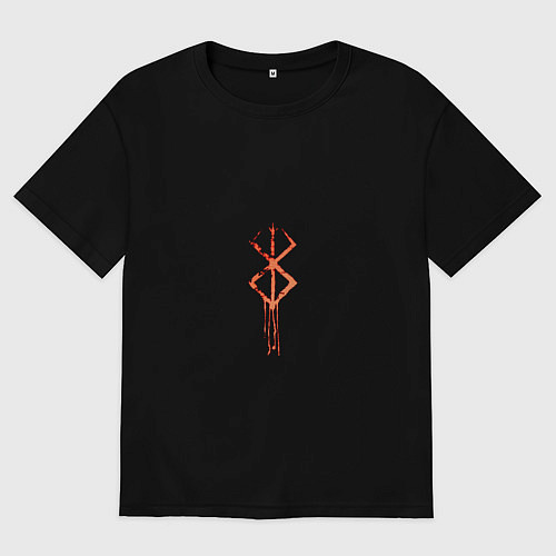 Мужская футболка оверсайз Берсерк Клеймо символ / Черный – фото 1