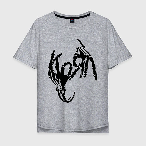 Мужская футболка оверсайз Korn bones / Меланж – фото 1