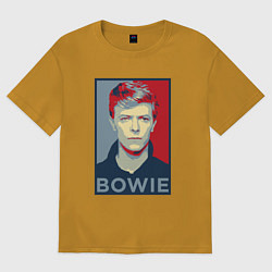 Футболка оверсайз мужская Bowie Poster, цвет: горчичный
