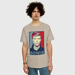 Футболка оверсайз мужская Bowie Poster, цвет: миндальный — фото 2