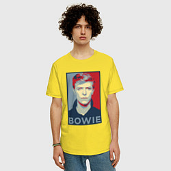 Футболка оверсайз мужская Bowie Poster, цвет: желтый — фото 2
