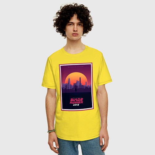 Мужская футболка оверсайз Бегущий по лезвию 2049 / Желтый – фото 3