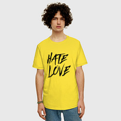 Футболка оверсайз мужская FACE Hate Love, цвет: желтый — фото 2