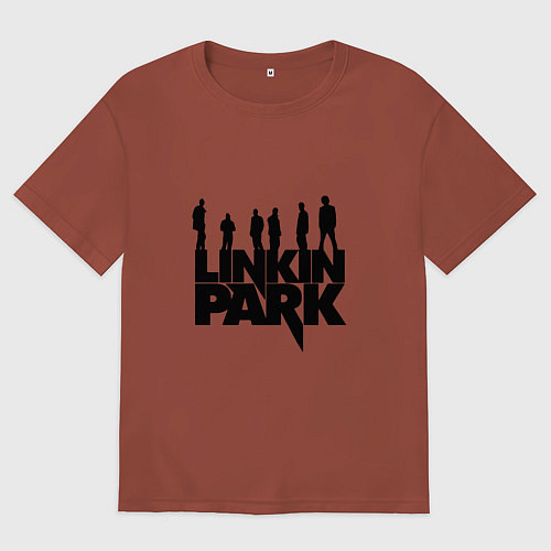 Мужская футболка оверсайз Linkin Park / Кирпичный – фото 1