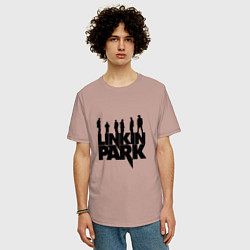 Футболка оверсайз мужская Linkin Park, цвет: пыльно-розовый — фото 2
