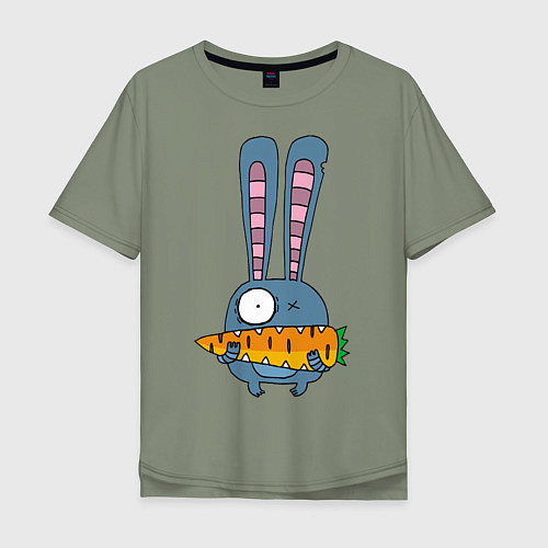 Мужская футболка оверсайз Заяц с морковкой / Авокадо – фото 1