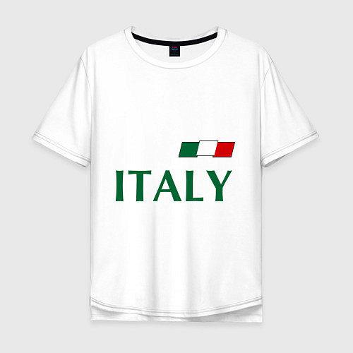 Мужская футболка оверсайз Сборная Италии: 1 номер / Белый – фото 1