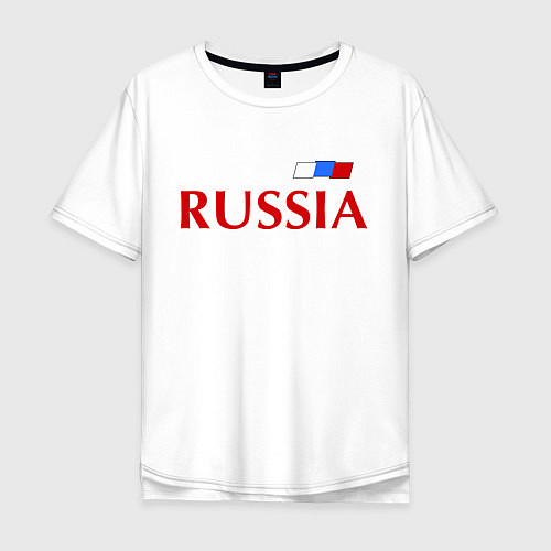 Мужская футболка оверсайз Сборная России: 9 номер / Белый – фото 1