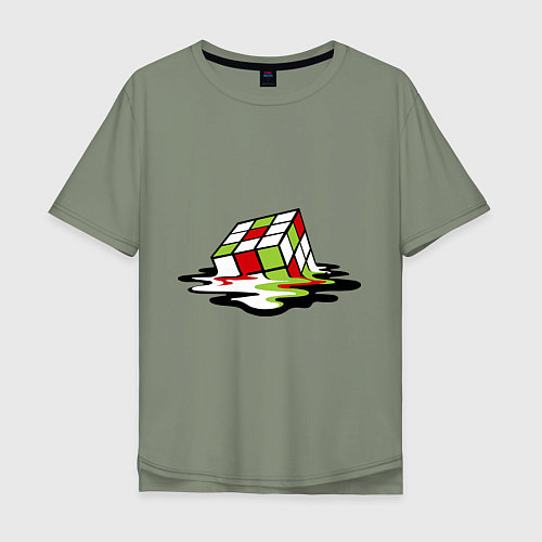 Мужская футболка оверсайз Кубик рубика / Авокадо – фото 1
