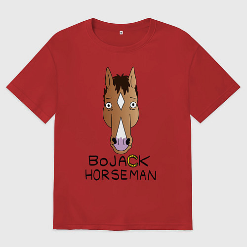 Мужская футболка оверсайз BoJack Horseman / Красный – фото 1