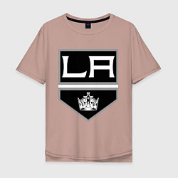 Футболка оверсайз мужская Los Angeles Kings, цвет: пыльно-розовый