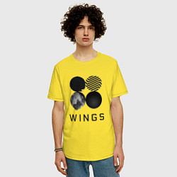 Футболка оверсайз мужская BTS Wings, цвет: желтый — фото 2