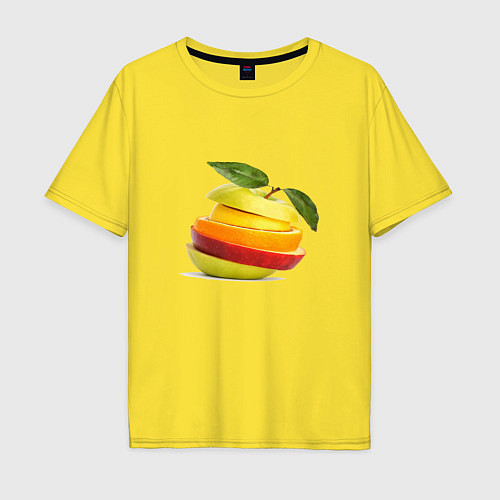 Мужская футболка оверсайз Мега яблоко / Желтый – фото 1